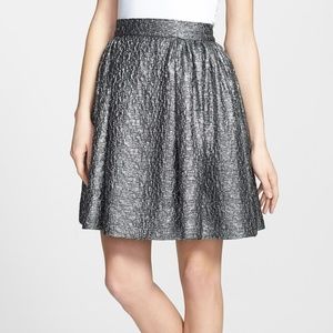 Kate Spade New York Aimee  Pleated Silver Skirt